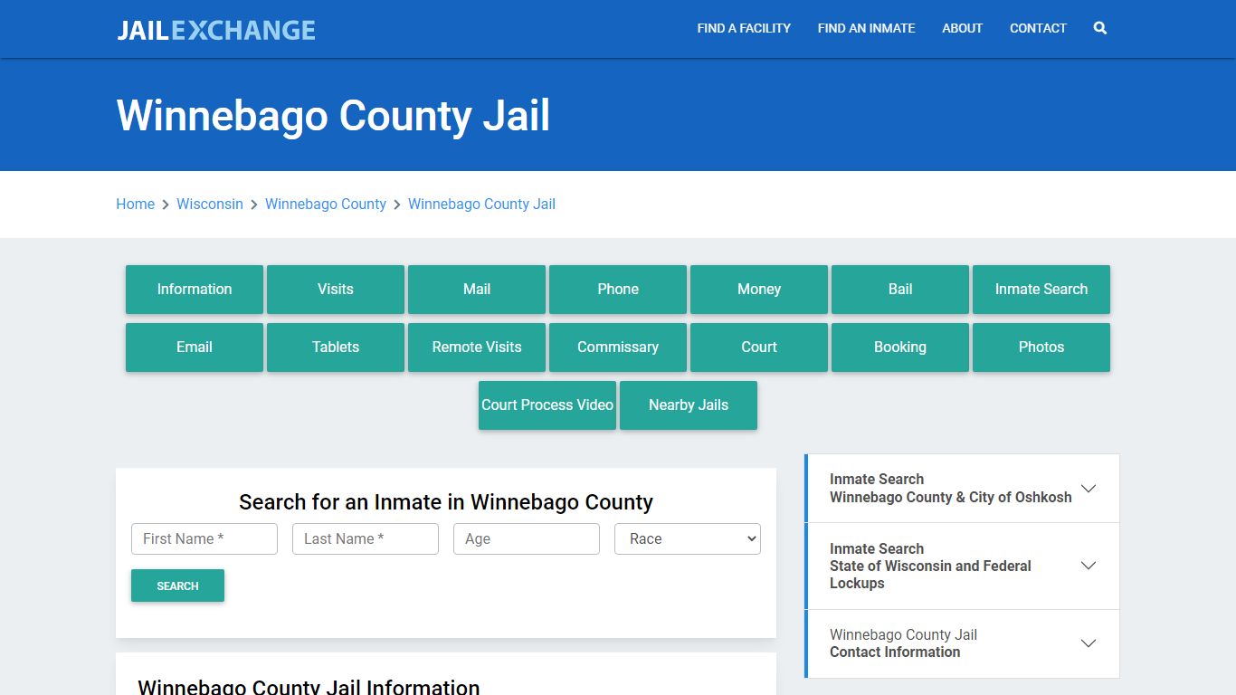 Winnebago County Jail Roster Lookup, WI, Inmate Search